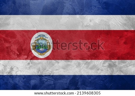 Textured photo of the flag of Costa Rica.