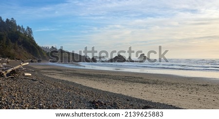 Coast line of the Oregon, Indian beach, Pacific Ocean. Royalty-Free Stock Photo #2139625883
