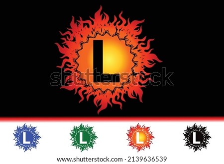 Fire L Letter Logo And Icon Design Template
