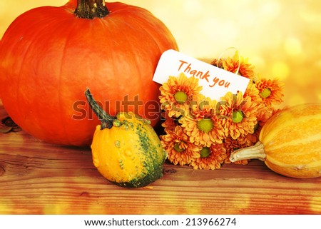 Autumn or Thanksgiving Bouquet with pumpkins.