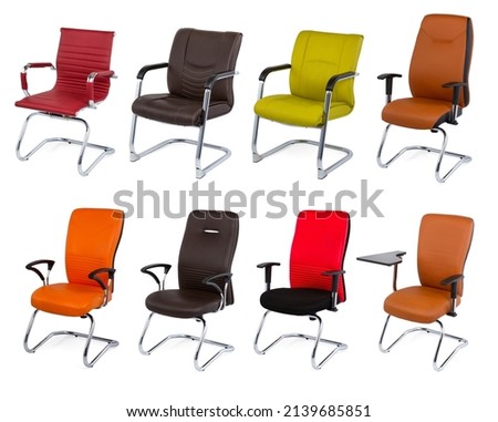 collection Office waiting chair isolated on white background