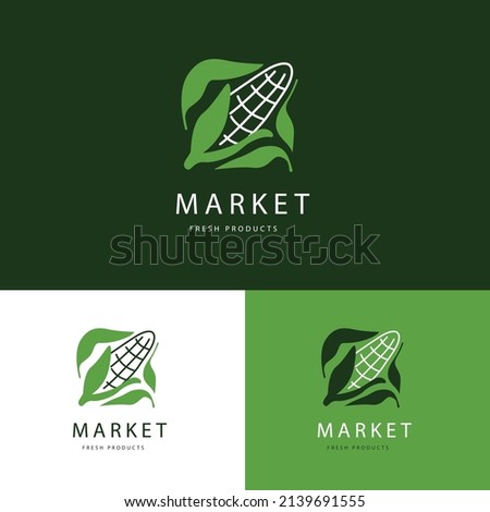 hand drawn flat design vegetable market logo template vector