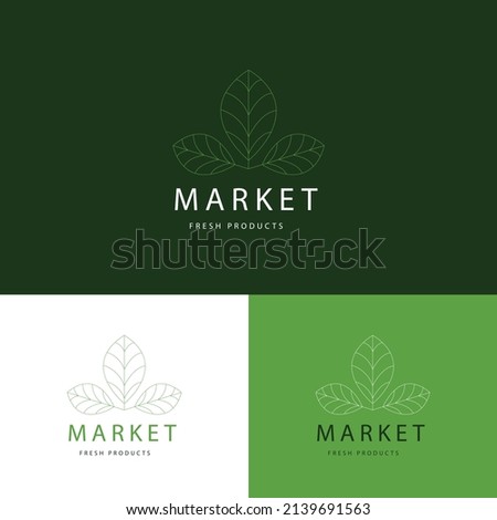 hand drawn flat design vegetable market logo template vector
