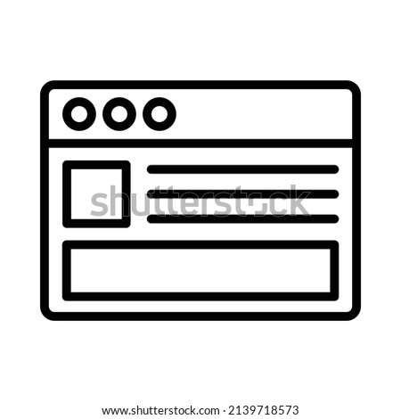 Website Icon. Line Art Style Design Isolated On White Background