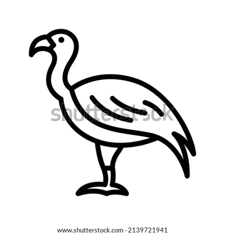 Vulture Icon. Line Art Style Design Isolated On White Background