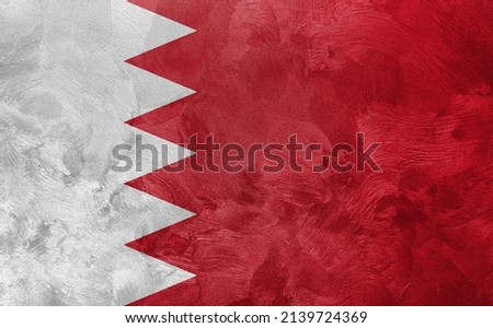 Textured photo of the flag of Bahrain.