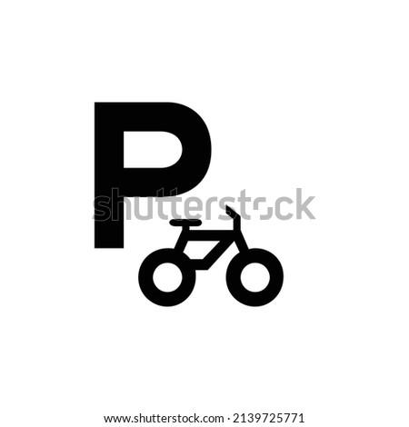 parking bicycle icon. Flat style design isolated on white background.