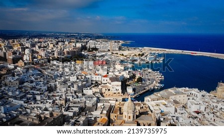 The old town of Monopoli in Italy from above - aerial view - travel photography