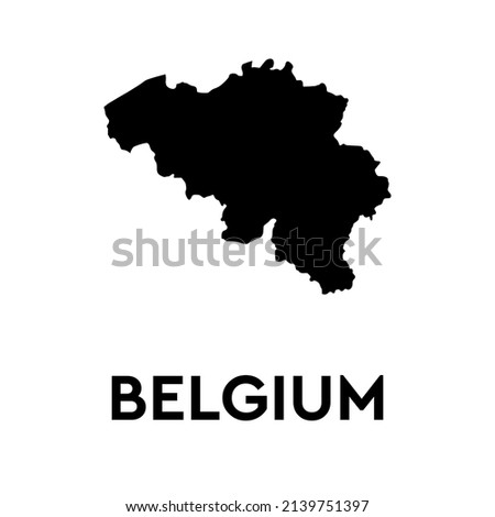 Belgium Map - Blank Map of Belgium Black Silhouette and Outline Isolated on White Background