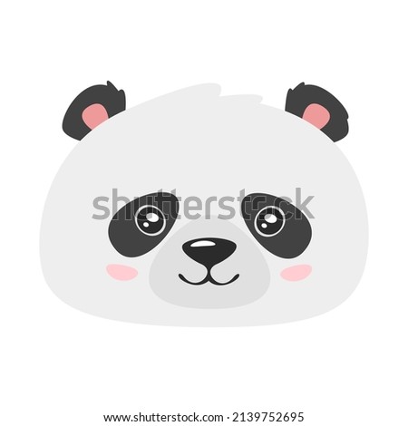 Vector cartoon illustration of a panda isolated 