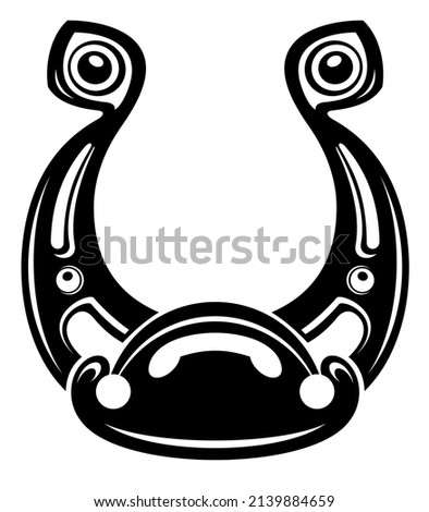 Horseshoe - black vector silhouette for logo or pictogram. Horseshoe symbol