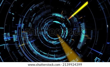 Rays of light passing through cyberspace. Communication network concept.