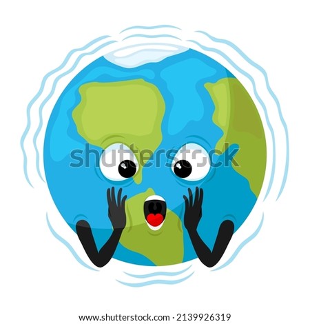 Planet Earth in horror icon on white background.