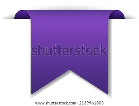 Violet banner design on white background illustration
