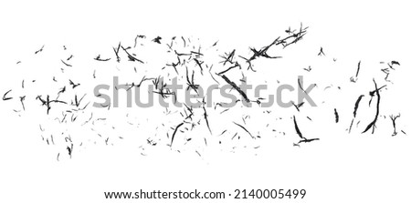 Black eraser scrap on a white background, as background. Top view.  Royalty-Free Stock Photo #2140005499