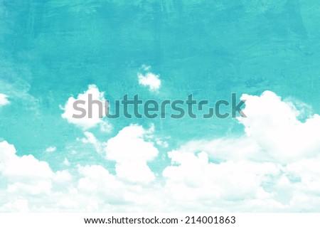 Sky and clouds picture in distressed & retro style effect