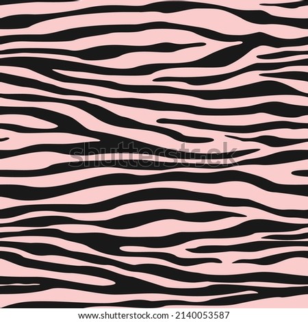 
Zebra print on pink background, seamless pattern, modern texture for textile.