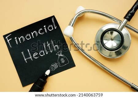 Financial health is shown on a photo using the text