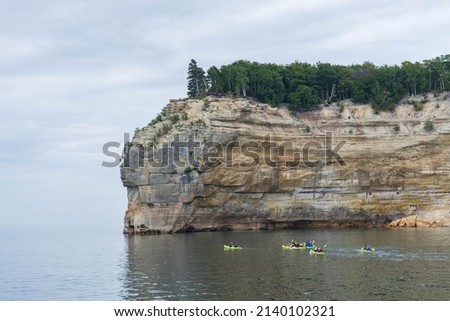 Kayakers in Lake Superior Michigan