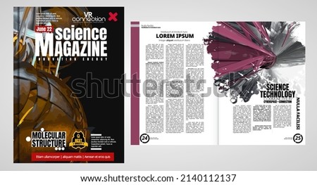 Science and technology business report brochure flyer design template vector