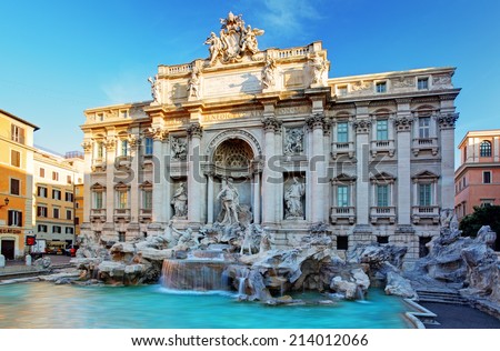 Fountain di Trevi, Rome, Italy. Royalty-Free Stock Photo #214012066
