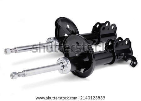 Shock Absorber for Auto Front Axle, Gas Pressure, Twin-Tube, Suspension Strut, Bottom Clamp, Top pin Royalty-Free Stock Photo #2140123839
