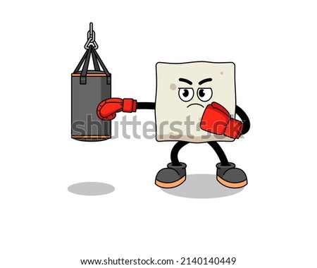 Illustration of tofu boxer , character design