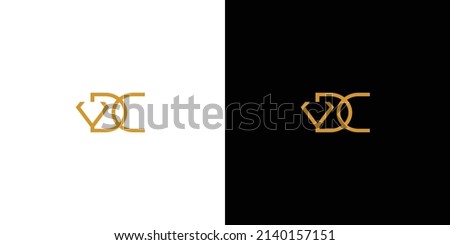 Simple and luxury DC letter initials diamond logo design
