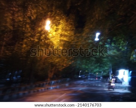 Langgur, March 28, 2022. Abstract photo taken at night in Langgur district. Looks very good beauty from the highway.