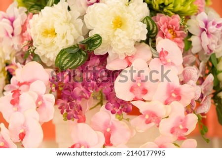 Bouquet of artificial flowers for ceremonial decorations