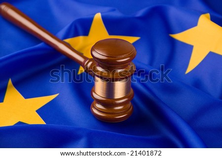 Gavel and european union flag Royalty-Free Stock Photo #21401872
