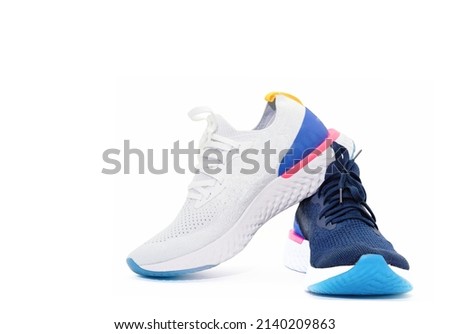 sport shoes for running ,two colors on isolated white background