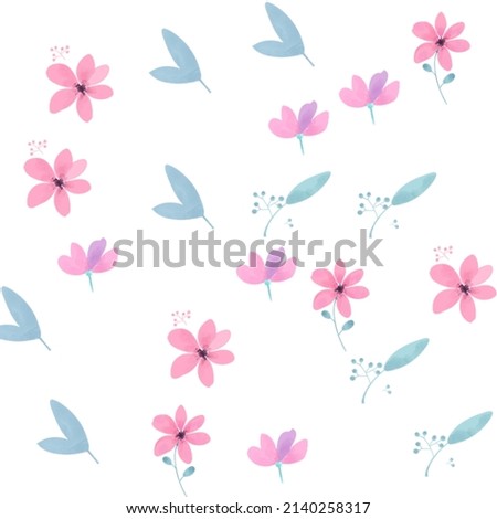 Flower's on white background wallpaper design 