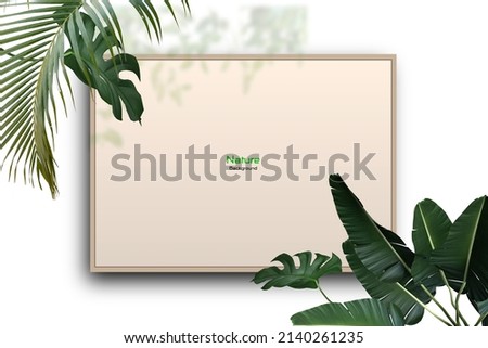 Tropical template with isolated on white background