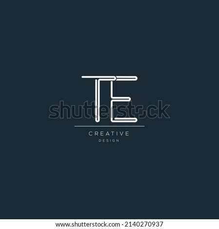 Minimal vector graphic alphabet symbol. Letter TE logo.