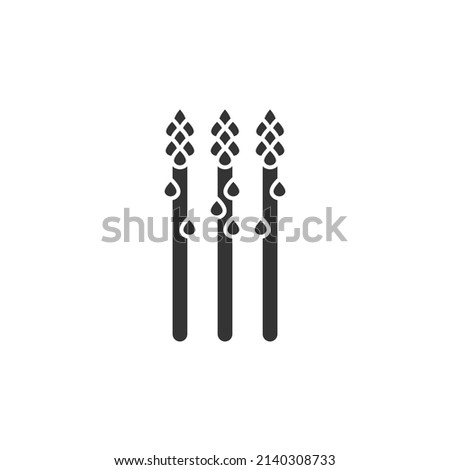 Silhouette icon of asparagus. Asparagus icon. Fresh, vegetable, green and whole.  Royalty-Free Stock Photo #2140308733
