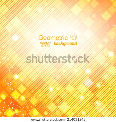 Abstract orange background with geometric elements. Vector illustration.