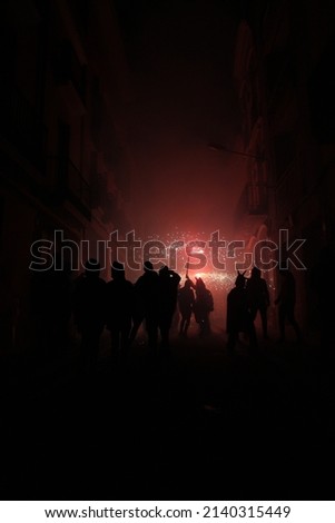 correfoc parties, typical with firecrackers and lights in the towns