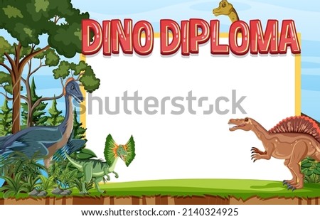 Banner template with dinosaur theme illustration
