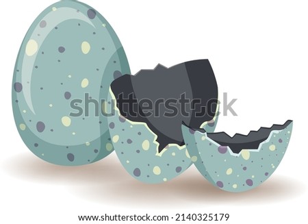 Cracking eggs on white background illustration