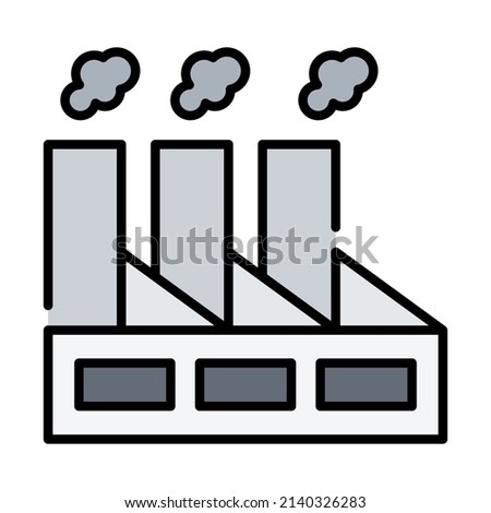 factory building vector illustration isolated on white background. Architecture business concept.