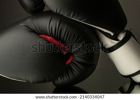 close-up handmade leather boxing glove