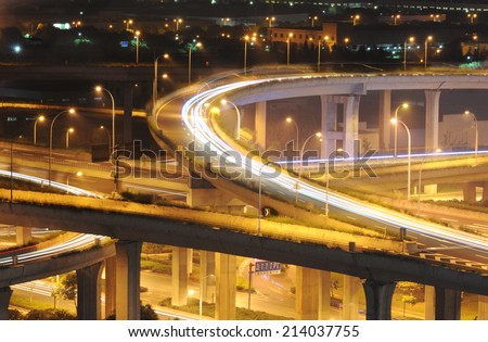 overpass and a lot of cars in China