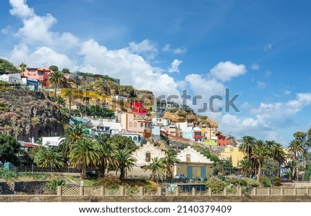 Landscape withTelde village, Gran Canaria, Spain Royalty-Free Stock Photo #2140379409