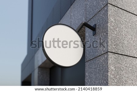 Circle square office wall sign blank mockup