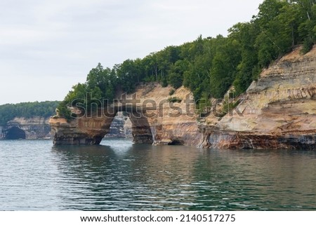 Natural arches and sea caves along Lake Superior at Pictured Rocks National Lakeshore