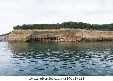 Cliffs and natural arches along Lake Superior at Pictured Rocks National Lakeshore