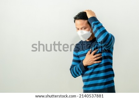 man unwell, headache, chest pain