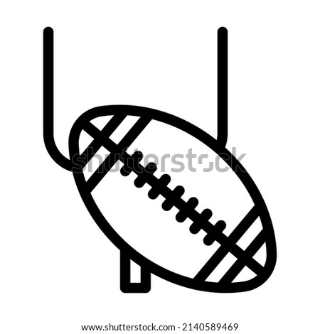rugby game ball and gate line icon vector. rugby game ball and gate sign. isolated contour symbol black illustration