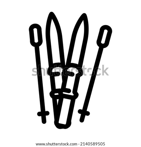 ski sport equipment line icon vector. ski sport equipment sign. isolated contour symbol black illustration